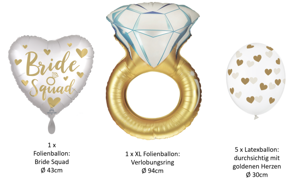 Hochzeits - SET: Bride Squad - 7 Stk.